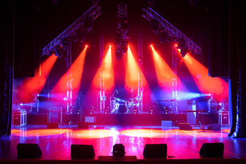 Free stage with lights