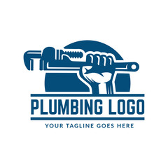 Plumbing logo template, easy to customize
