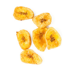 banana chips isolated on white