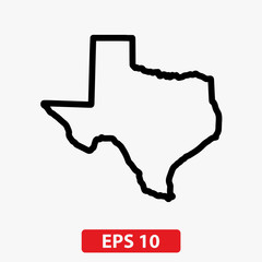 Map of Texas. Vector