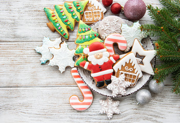 Christmas cookies and Christmas tree