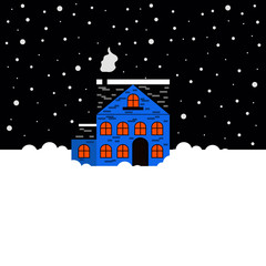 house in winter vector illustration for web