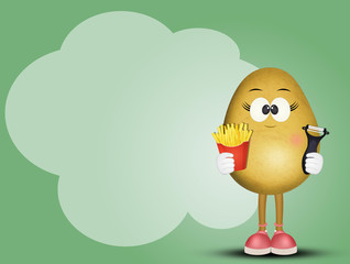 illustration of funny potato cartoon