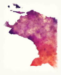 Papua province map of Indonesia in front of a white background