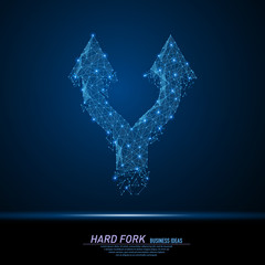 Hard fork arrow sign