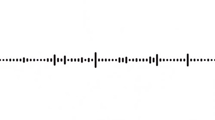 Animated black and white audio spectrum with bars and dots