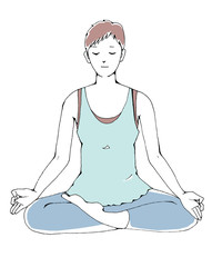 瞑想をする女性