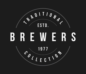 Beer brewers label white on black