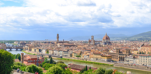 Fototapeta na wymiar Panoramic view of Florence from Michelangelo Square