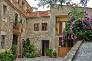 Fototapeta na wymiar Spain, Pubol. Street near Gala Dali Castle