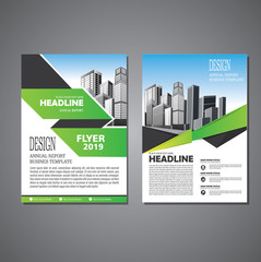 Brochure template layout, cover design annual report, magazine, flyer or booklet in A4 with blue geometric shapes on polygonal background