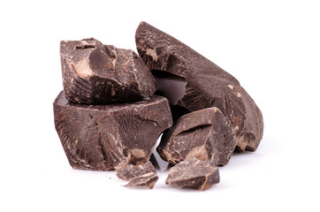 Broken chocolate pieces