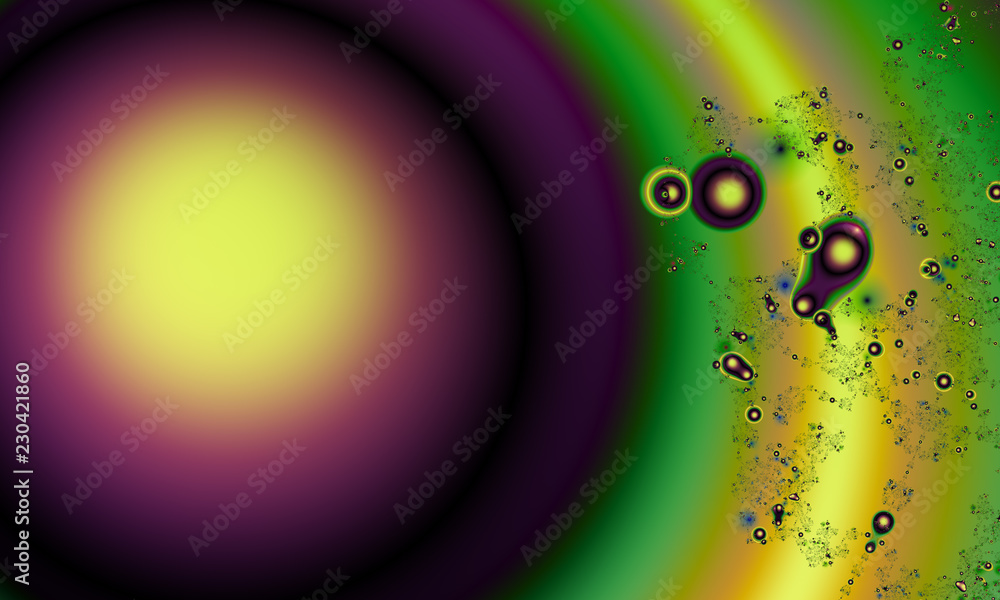 Aufkleber abstract digital artwork. the play of light and color in drops of liquid. fractal graphics technolog