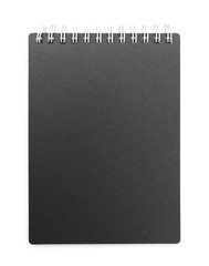 Open blank notebook isolated on white background