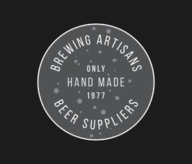 Beer brewing artisans white on black