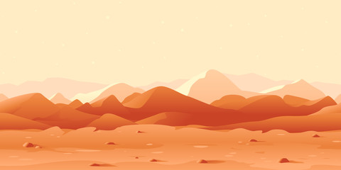 Mars Landscape Game Background - obrazy, fototapety, plakaty