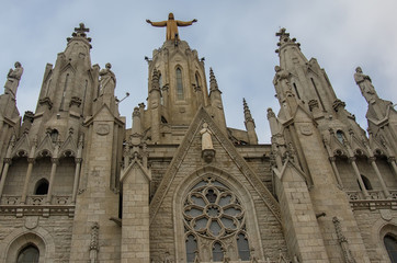 Temple of the Blazing Heart on the hill of Tibidabo in Barcelona, Spain