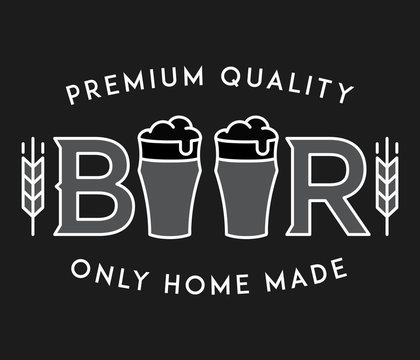 Beer premium quality white on black
