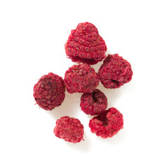 dried raspberries isolated on white