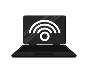 laptop with wifi signal