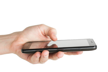 Black smartphone in hand