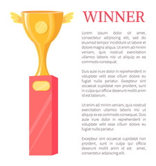 Winner Golden Trophy Cup Vector Illustration.