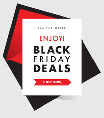 Black Friday Deals. Discount Promotion Creative Campaign Banner or Invitation on Sale Special Offer Event. Vector Layout for Email Newsletter. Discount Poster Promo Coupon Template Design.