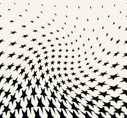 Geometric halftone vector pattern with stars. Usable as border, design element or background.