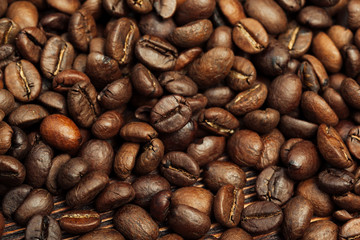 Roasted coffee beans background