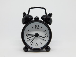 close up black alarm clock 