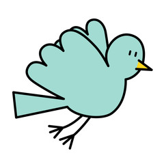 空を飛ぶ青い鳥