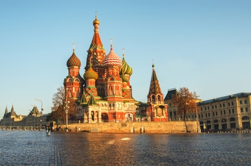 Fototapeta premium Moscow, Russia, Red square,view of St. Basil's Cathedral