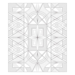 Art deco carpet ornament isolated on white background
