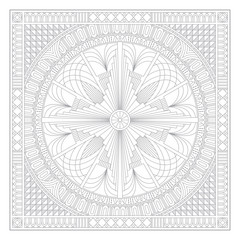 Fototapeta na wymiar Art deco square ornament isolated on white background