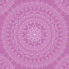 Seamless pattern with mandala ornament. Hand drawn illustration