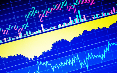 World economics graph. Conceptual view of exchange market