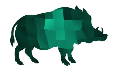 Boar vector emerald