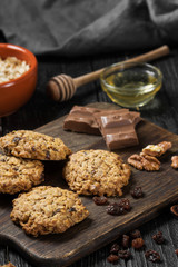 Oatmeal cookies. Rustic style