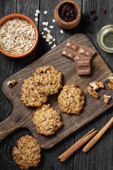 Oatmeal cookies. Rustic style