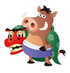 猪、いのしし、イノシシ素材