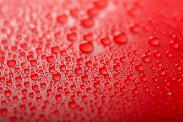 Drops of water on color background