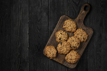 Oatmeal cookies. Rustic style