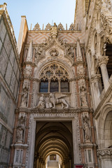 Fototapeta na wymiar the Dodge duke palace entrace in the city of Venice in Italy