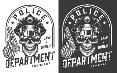 Vintage policeman emblem concept