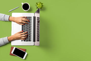 Woman working on laptop