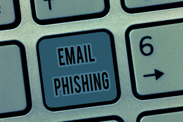Handwriting text Email Phishing. Concept meaning Emails that may link to websites that distribute malware.
