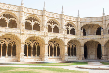 Fototapeta na wymiar Jeronimos Monastery or Hieronymites Monastery in Lisbon, Portugal