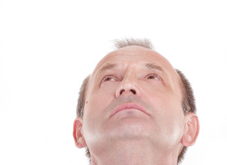 Fototapeta premium close up.businessman looking at copy space. photo on white background