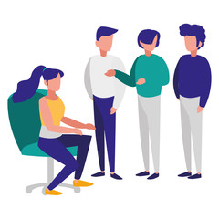 group of young people modeling characters