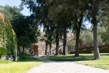 Fototapeta na wymiar the courtyard of the medieval castle of Alcoutim.